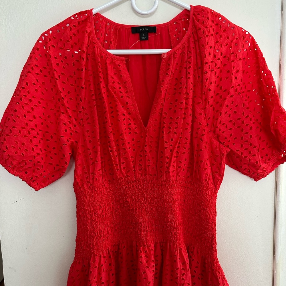 j crew red dress size small